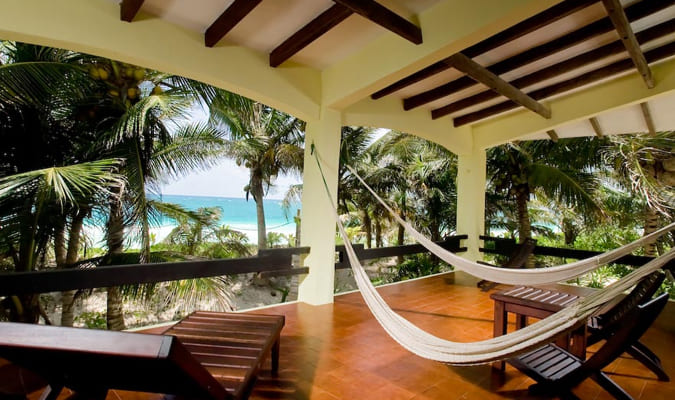 Beachfront villa in Tulum