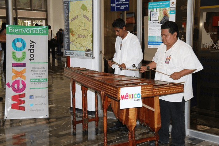 playing the marimba in oaxaca