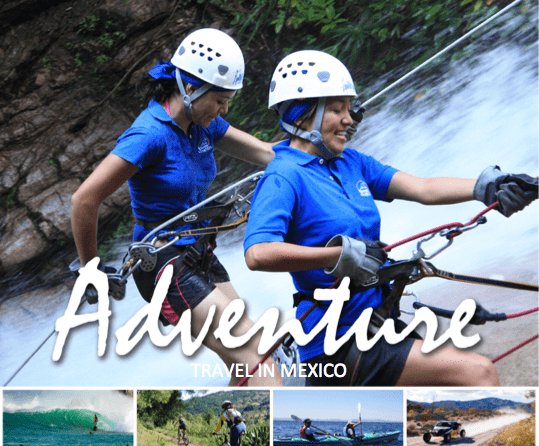 repelling down a waterfall 