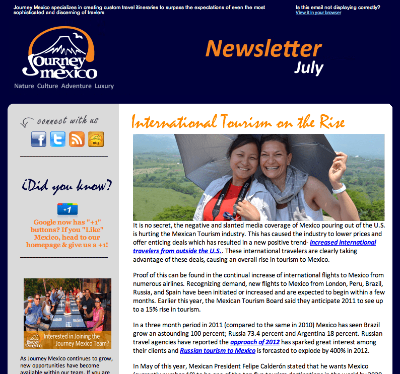 journey mexico july newsletter