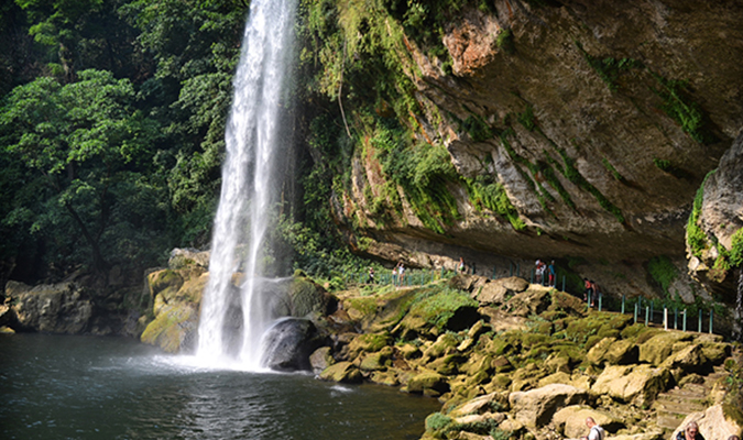 Walking in Misol Ha Chiapas