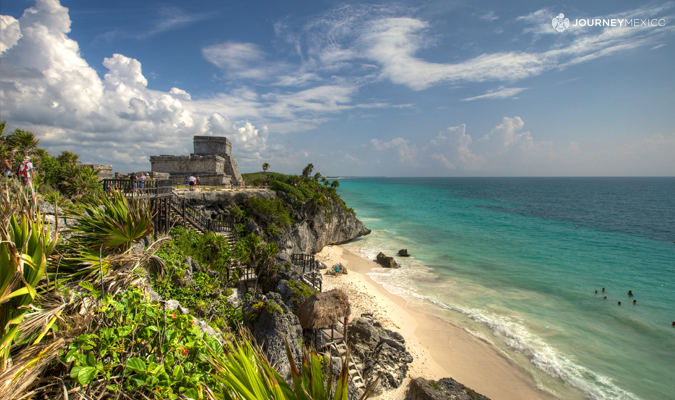 Famous ruins at Tulum archaeological site