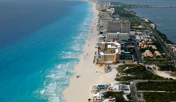 Cancun strip ariel shot