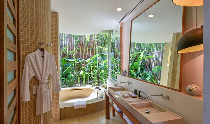rosewood mayakoba beachfront suite bathroom