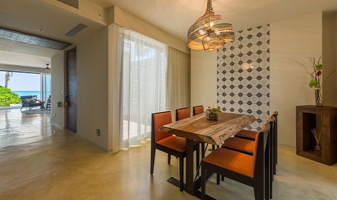 Andaz Mayakoba beach front suite table