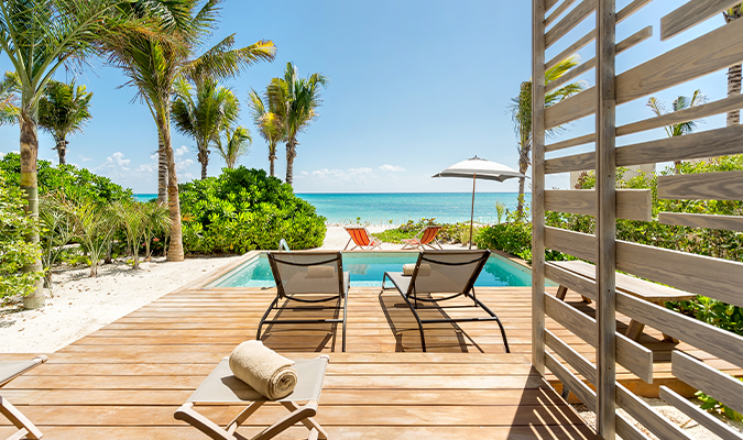 Andaz Mayakoba beach front suite view