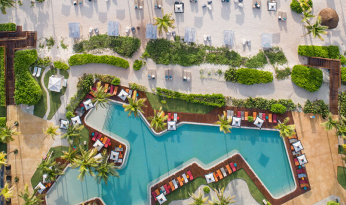 andaz hotel in mayakoba riviera maya luxury beach aeriel drone