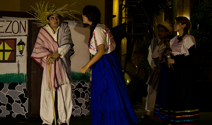 A scene from one of the posadas in Mexico