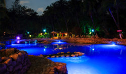 Chan Kah pool at night