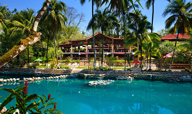 Chan-Kah terrace across pool