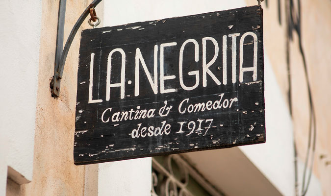 Cantina La Negrita Merida Sign