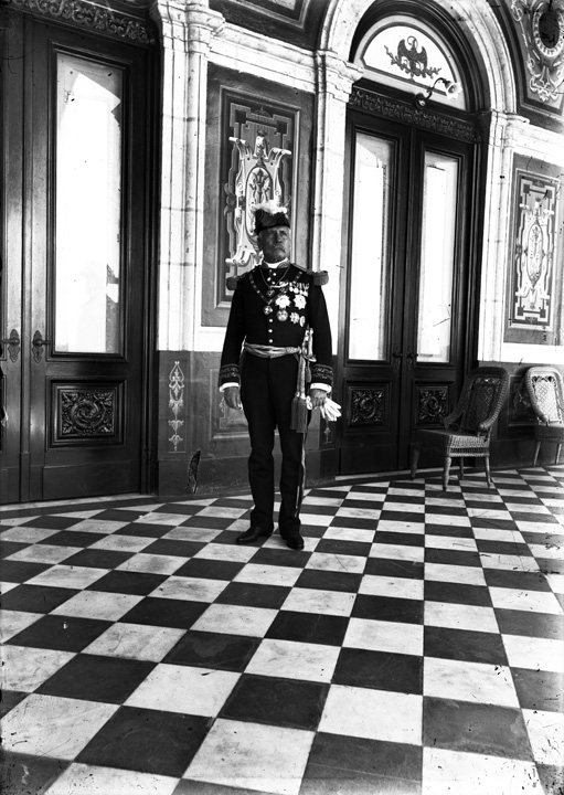 Porfirio Díaz en el Castillo de Chapultepec, retrato, Fondo   Archivo Casasola