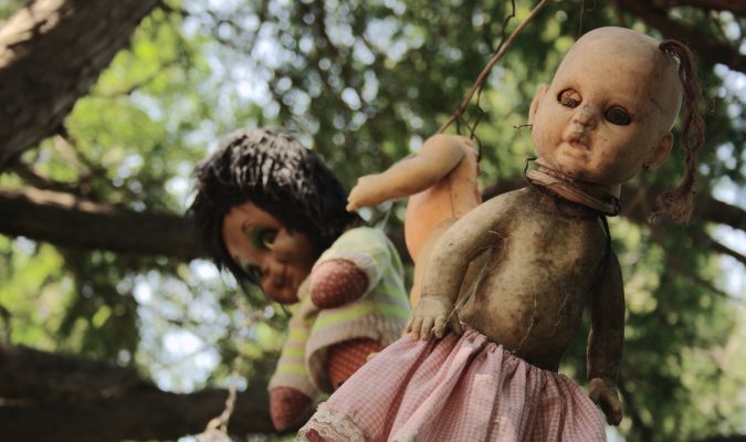 Two of the dolls in the Island of the Dolls