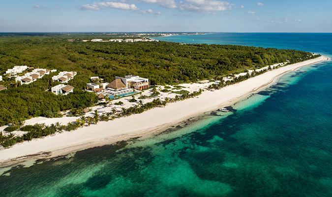 chable maroma drone beach seaweed