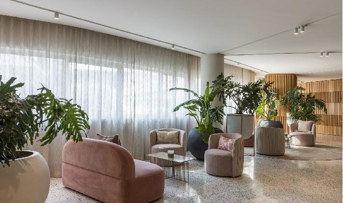 andaz mexico city condesa hallway chairs plants