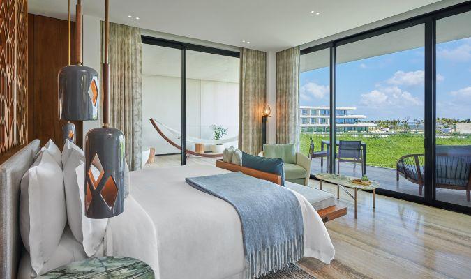 st regis kanai riviera luxe view from bed