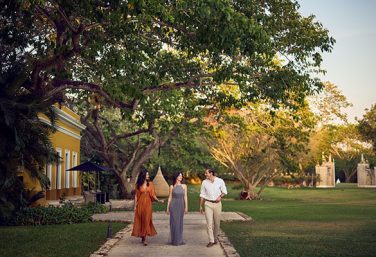 People Walking on Chable Yucatan Gardens