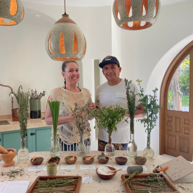 Now, listen to this. @belmondmaroma's got some seriously cool stuff going on! They're all about wellness and spirituality, and they've got this amazing Healing Remedies Workshop. It's a unique opportunity to harvest herbs from a traditional Kaánché and craft natural balms, scrubs, and more using a copper alembic. 🌿✨

Our Marketing Director, Jessica, tried it firsthand – mixing salts, crafting smudge sticks – she's a potion master by now! 😆 It's like your own little apothecary adventure.

#mexico #mexicotravel #luxurytravel #travel #belmond #wellness #spirituality