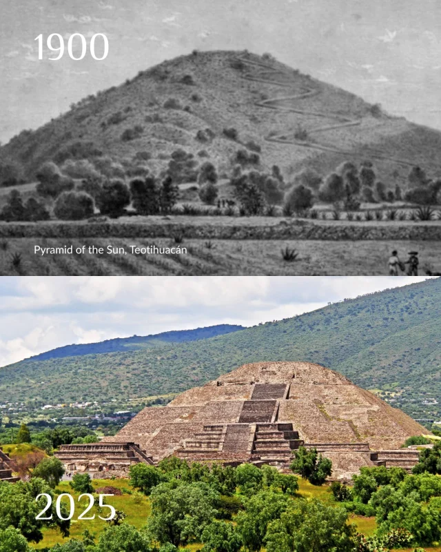 The Pyramid of the Sun in #Teotihuacan has seen a lot over the centuries—from being built in stages to once having vibrant murals and an altar on top. One of the coolest discoveries? A hidden cave beneath it, found in 1971! 🤯

Today, it stands tall as one of Mexico’s (and one of the world’s) most iconic archaeological spots, packed with centuries of history and mystery. ✨